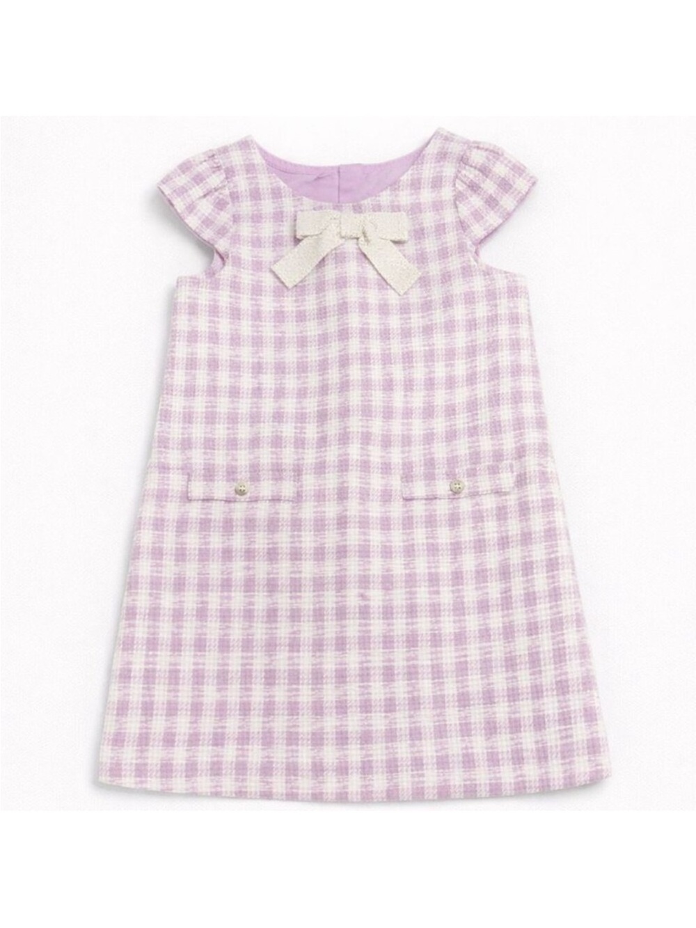 Rachel Zoe Lavender and White Tweed dress with bow detail